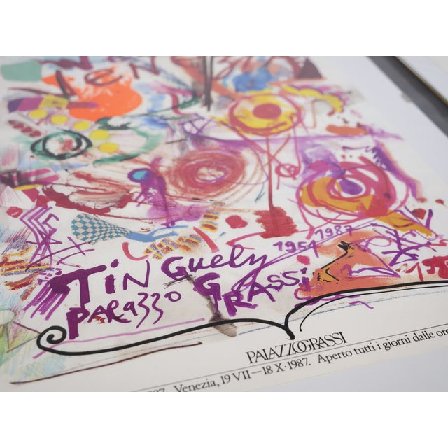 Paper Palazzo Grassi Venice Art Poster & Drawing by Jean Tinguely, 1987, Set of 2 For Sale - Image 7 of 8