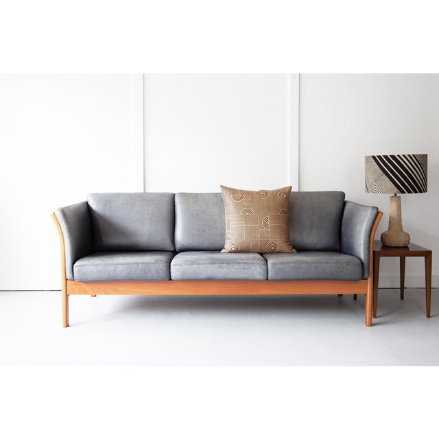 Mid-Century Danish Grey Leather 3-Seater Sofa from Mogens Hansen, 1960s For Sale - Image 9 of 9