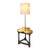 Vintage Frederick Cooper Mid-Century Clover Table Lamp With Gold Top and Linen Shade For Sale