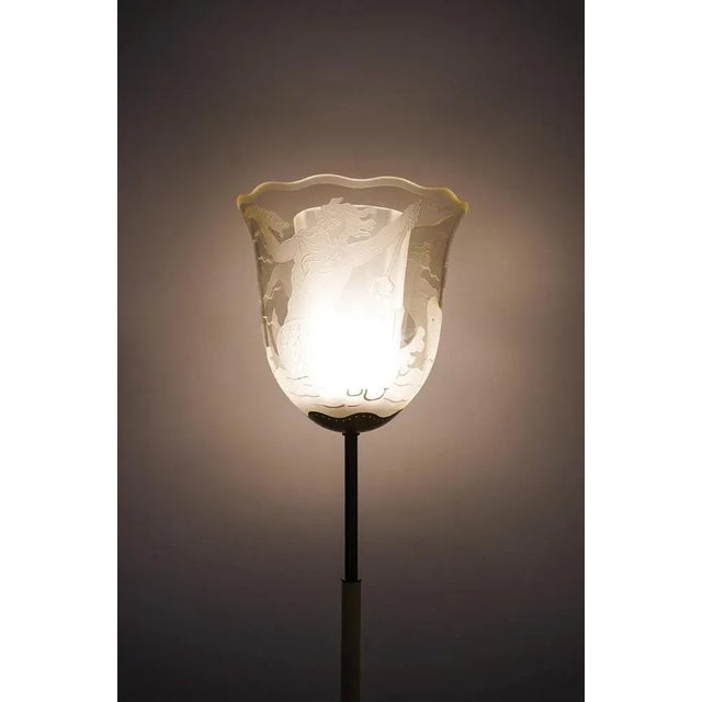 Swedish Modern Floor Lamp attributed to Bo Notini for Glössner, 1940s For Sale - Image 11 of 13