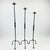 Metal Hand Forged Iron Candelabra Set of 3 (100-120cm) Antique Copper Finish Classic Spindle Node Floor Set For Sale - Image 7 of 7