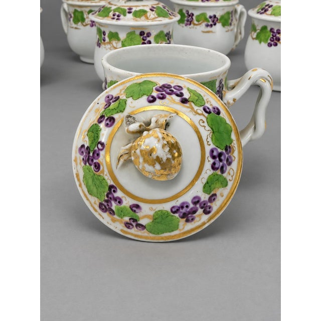 Set of 10, Chinese Export "Grapevine" Pot De Crème Cups and Covers, C. 1800 For Sale In Providence - Image 6 of 9