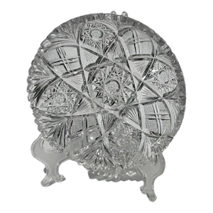 Antique American Brilliant Period Cut Crystal Bonbon Nappy Dish