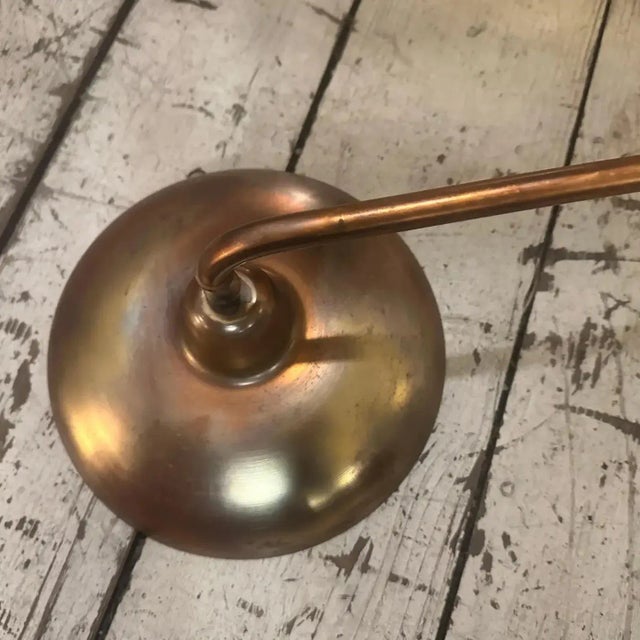 A 1950s Industrial Copper Finished Iron Italian Extendable Wall Lamp For Sale - Image 4 of 12