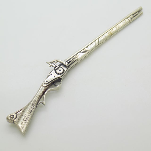 Vintage Italian Genuine Silver 800 Rifle Long Miniature Figurine by Raspini Gioielli, 1970s For Sale - Image 13 of 13