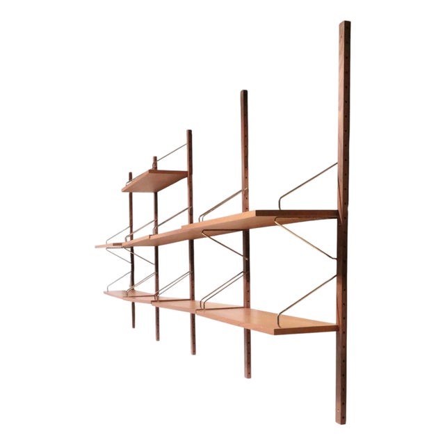Mid Century Danish Modern Wall Shelf Unit After Cadovius C. 1950/60's For Sale
