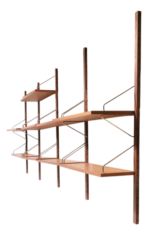 Mid Century Danish Modern Wall Shelf Unit After Cadovius C. 1950/60's