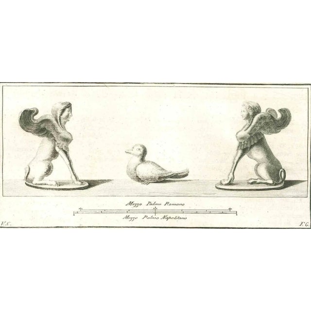 Antiquities of herculaneum exposed, original etching from the end of the 18th century, made by various old masters. Good...