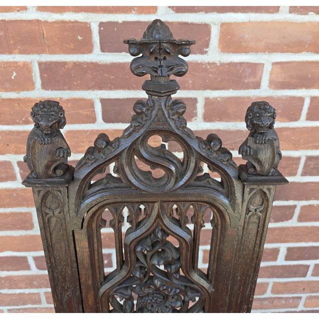 Great Pair of 19th Century Oak Gothic Revival Tall Armchairs C. 1840 For Sale - Image 14 of 18