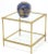 Metal Heavy Machined Brass Glass Top Cube Shape Side Coffee Table For Sale - Image 7 of 13