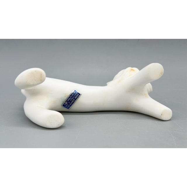 Stone Vintage Italian Alabaster Cat Sculpture by Ditta Prof. Bessi – Mid-Century Modern / Minimalist For Sale - Image 7 of 10