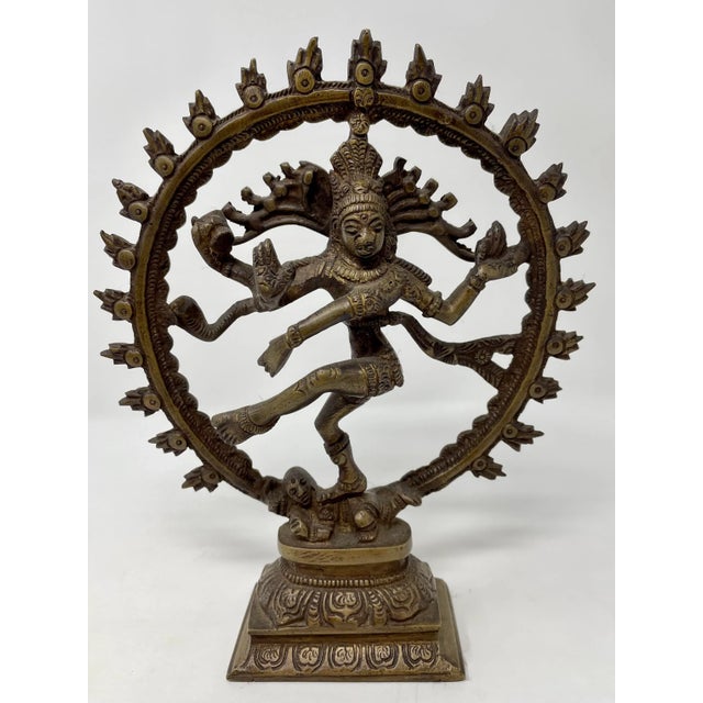 Metal Vintage Brass Shiva Nataraja Lord of Dance Statue. For Sale - Image 7 of 7