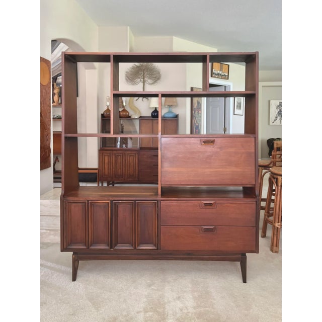 Mid Century Modern Bookshelf Room Divider and Wall Unit. This is such a classic piece, finished on both sides and the...