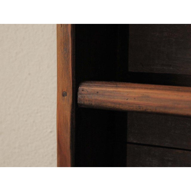 Brown Antique French Folk Art Wall Shelf in Wood, 1900 For Sale - Image 8 of 12