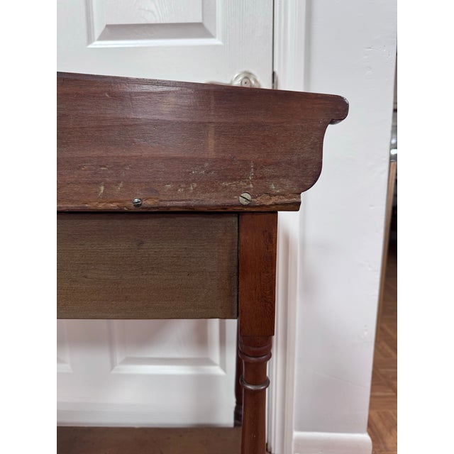 Antique American Late Sheraton Cherry Washstand With Lower Shelf For Sale - Image 10 of 12