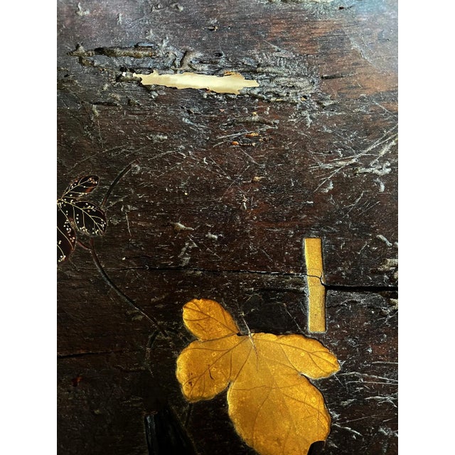 Brown Antique Japanese Lacquered Wood Wabi-Sabi Bowl For Sale - Image 8 of 13