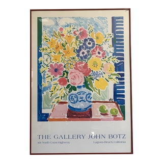 Late 20th Century John Botz Abstract Expressionist Floral Still Life Gallery Poster Print For Sale