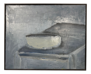 Lawrence De Maupéou, The Table, Oil on Canvas, 1960s, Textile & Wood