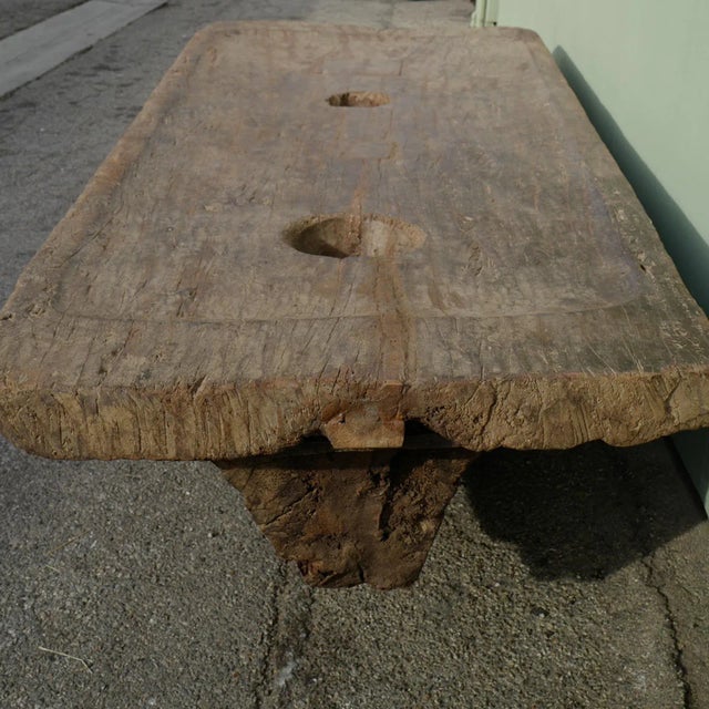 Vintage X-Large Original Indian Wood Naga Table For Sale - Image 10 of 12