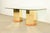 Late 20th Century Thomasville Modern Art Deco Brass and Glass Double Pedestal Dining Table, Circa 1980s For Sale - Image 5 of 11