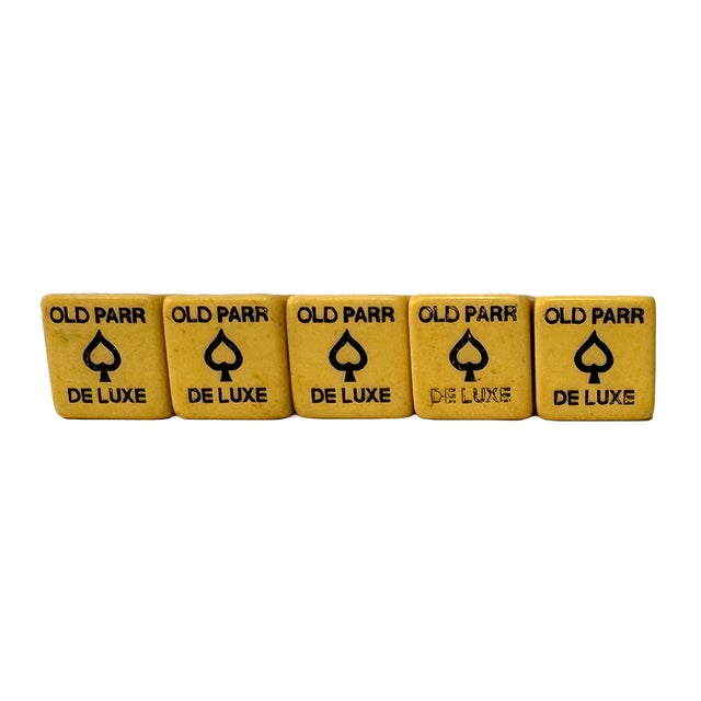 Mid-Century Modern Vintage 1950s Old Parr De Luxe Bakelite Poker Dice Set in Fitted Case For Sale - Image 3 of 12