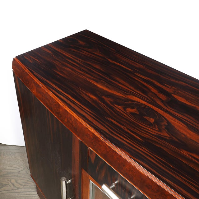 Art Deco Rosewood, Burled Carpathian Elm & Acacia Sideboard W/ Nickled Bronze For Sale - Image 15 of 18