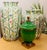 A spectacular and opulent antique opaline large cover urn or jar. A rare green color with heavy brass base and details,it...