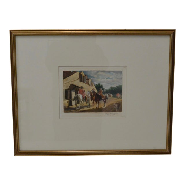 "Roadside Inn" Hand Colored Engraving by Eugene Tily For Sale