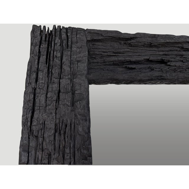 Contemporary Andrianna Shamaris Charred Iron Wood Frame Mirror For Sale - Image 3 of 5
