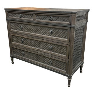 Restoration Hardware Louis XVI Treillage Five Drawer Dresser For Sale