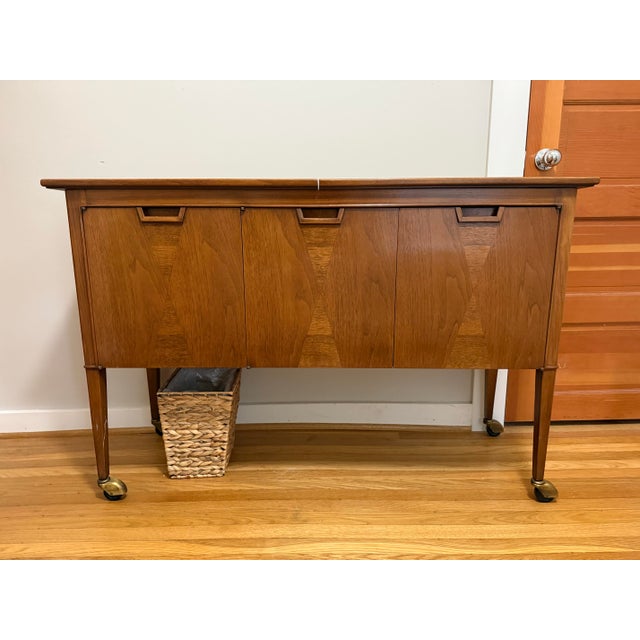 1960's Mid-Century Modern Janus Mount Airy Walnut Bar Cart/Sideboard For Sale - Image 9 of 10