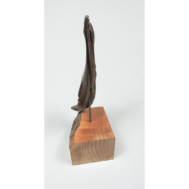 2010s 2017 Handcarved Wood Face on Stand Sculpture For Sale - Image 5 of 14