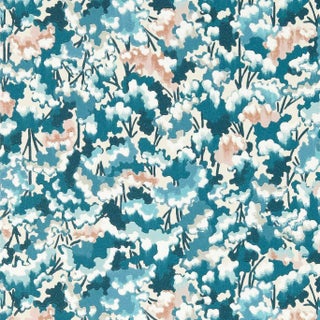 Harlequin Tree Tops Wallpaper in Midnight/Positano/Cornflower For Sale