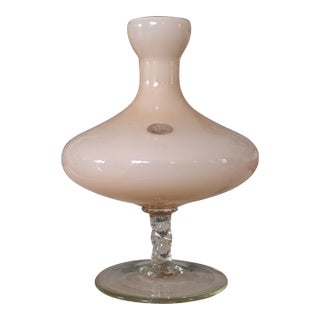 Vintage Italian Peach Opaline Glass Empoli Vase For Sale
