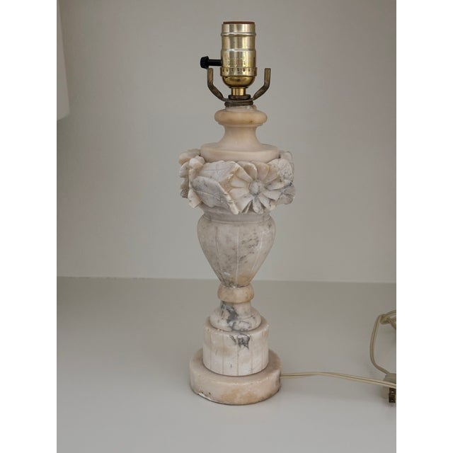 Antique Italian Hand Carved Alabaster Table Lamp For Sale - Image 4 of 18