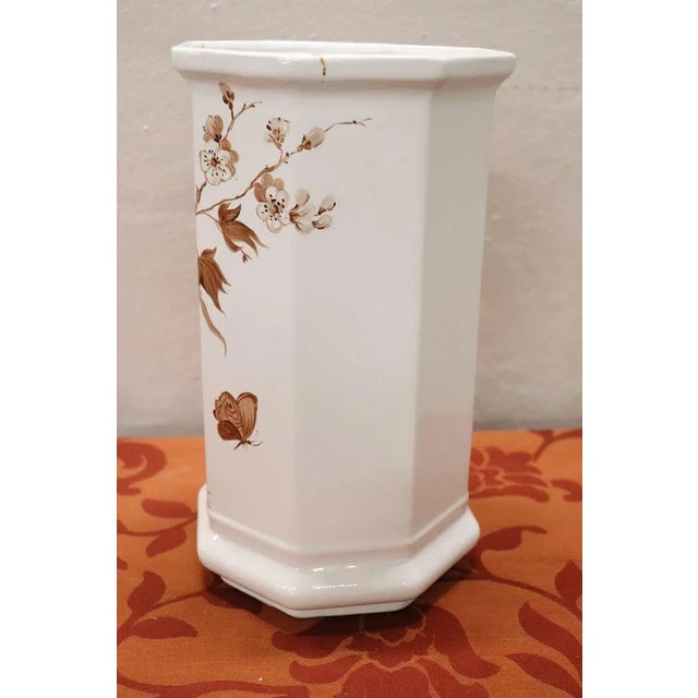 1980s Italian Hand Painted Ceramic Vase, 1980s For Sale - Image 5 of 7
