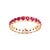 Ruby Red 14k Gold Round Ruby Eternity Band Stacking Ring Size 7 For Sale - Image 8 of 12