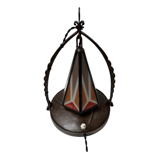 Art Deco Amsterdam School Table Lamp by Amsterdamsche Kunstsmederij, 1920s For Sale