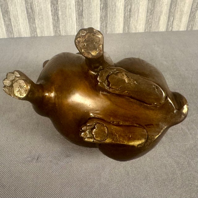 Mid 20th Century Bronze Puppy Dog Sculpture, Taisho Style in the Manner of the Hirado Puppy For Sale In Palm Springs - Image 6 of 8