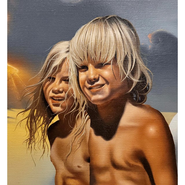 Jim Warren -Brother & Sister Born in a Surreal Futuristic Planet- Oil Painting For Sale In Los Angeles - Image 6 of 11