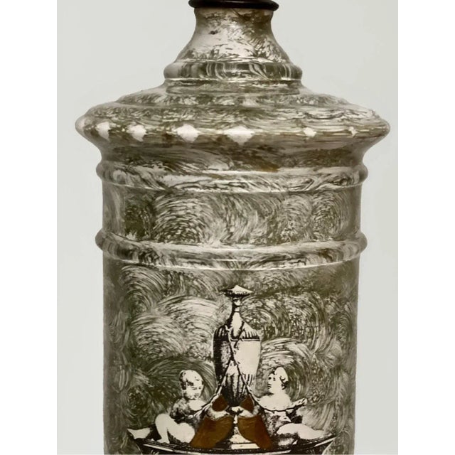 Early 1900s French Neoclassical Reverse Painted Églomisé Lamps, Pair For Sale - Image 12 of 12