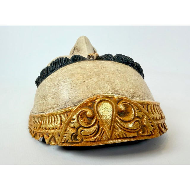 Wood Yogyakarta Javanese Hand Painted Carved Mask, Indonesia, 1900s For Sale - Image 7 of 13