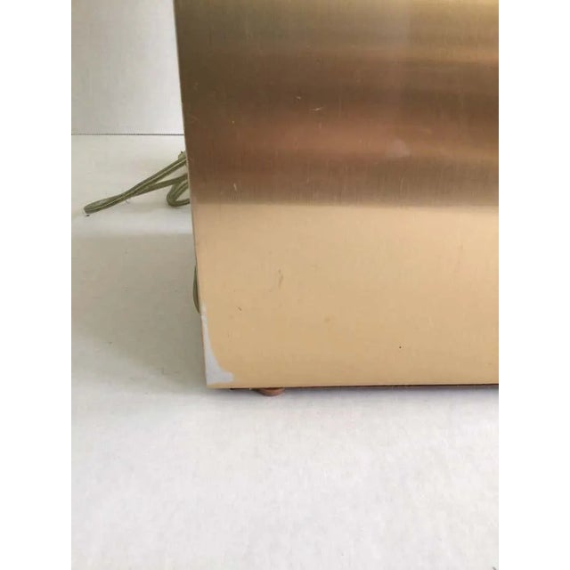 Modern 1970s Travertine Marble and Brass Column Table Lamp For Sale - Image 3 of 12