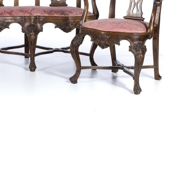 King John V Sofa and Armchairs, 18th Century, Set of 3 For Sale - Image 5 of 6