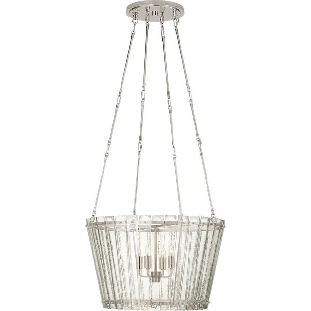 Traditional Carrier & Company for Visual Comfort Signature Cadence Medium Chandelier in Polished Nickel with Antique Mirror For Sale - Image 3 of 4