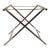 New 1990s New Silverplate Plain & Wood Collapsible Stand Only by Valsodo-Italy For Sale