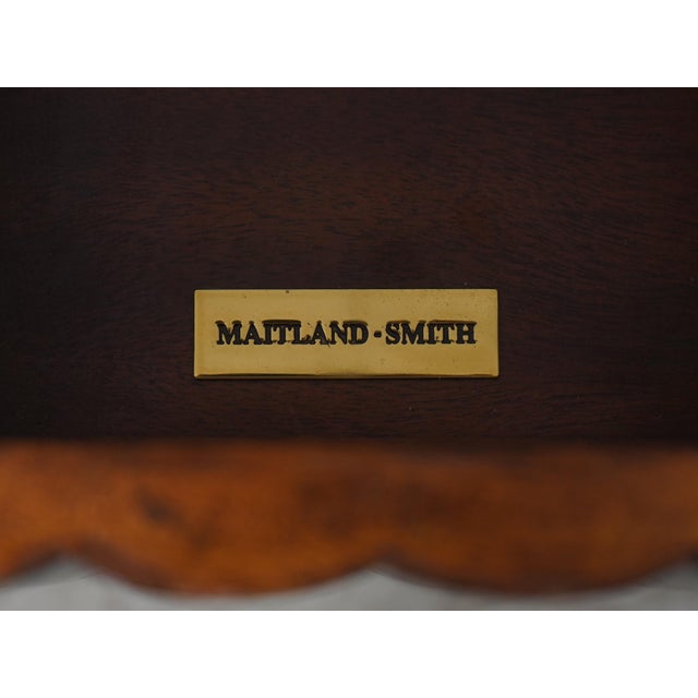 Maitland Smith Leather Top Mahogany Occasional Faux Book Table For Sale - Image 17 of 18