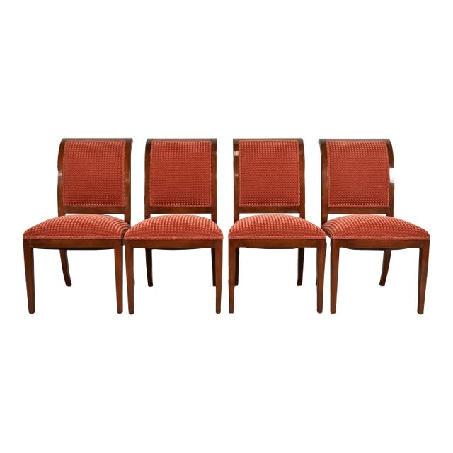 Smith & Watson Regency Carved Mahogany Dining Chairs, Set of Four For Sale