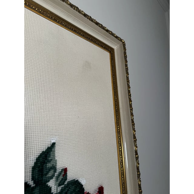 Vintage Monumental French Provincial Floral Textile Art, Multi-Color For Sale - Image 10 of 12