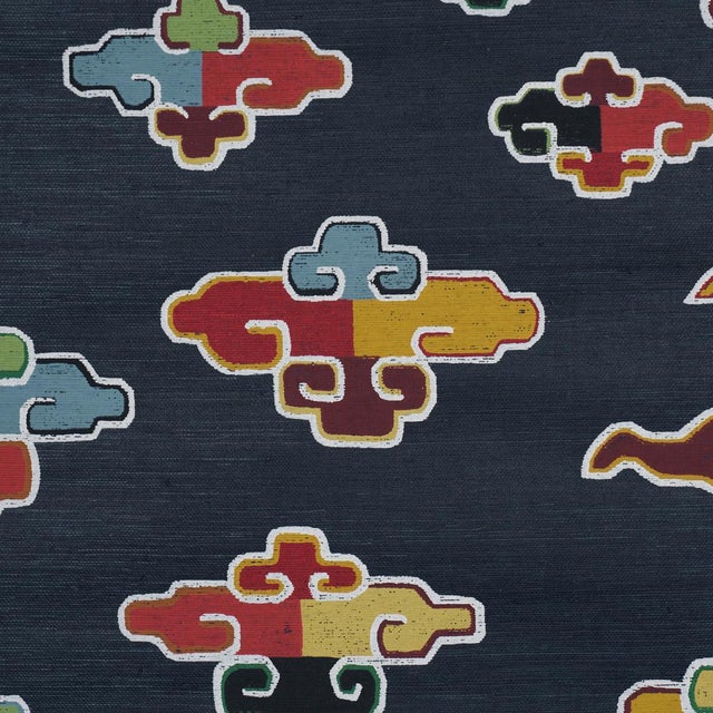 Traditional Sample - Schumacher In Dreams Wallcovering In Midnight For Sale - Image 3 of 6